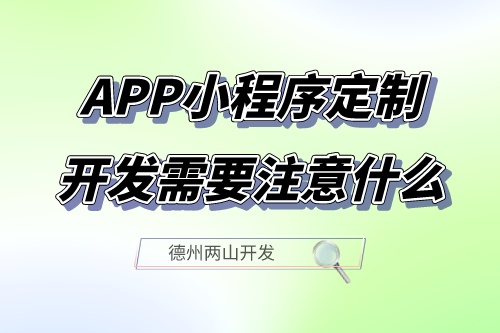  山東APP小程序定制開發需要注意什么(圖1)